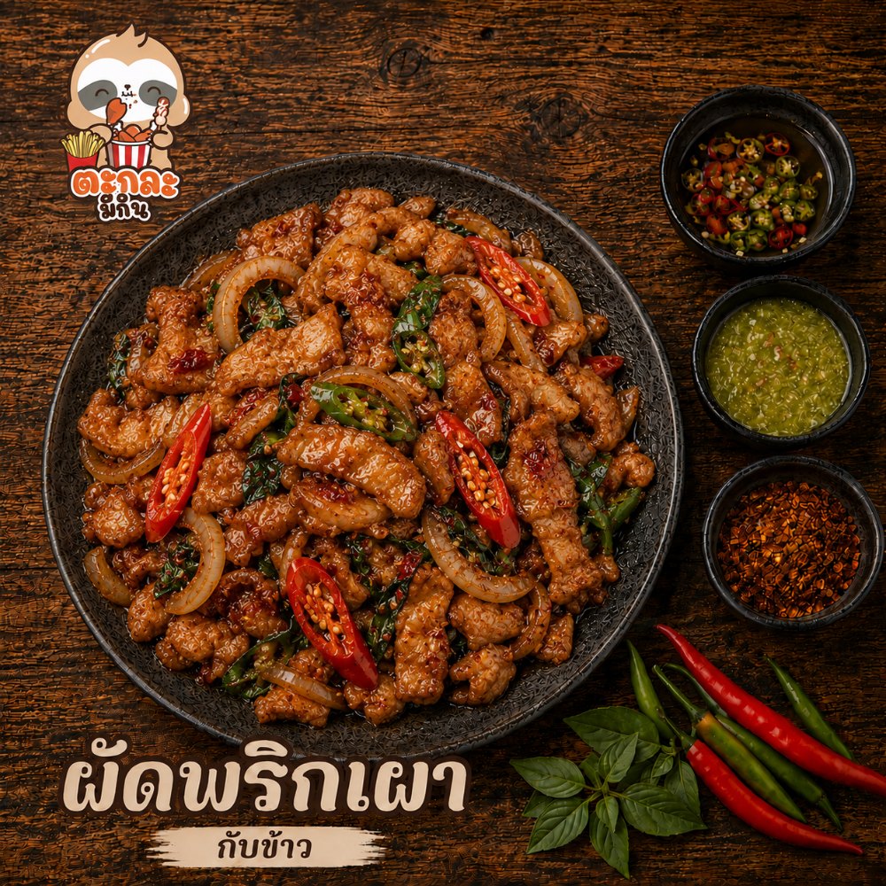 ผัดพริกพริกเผา (กับข้าว)