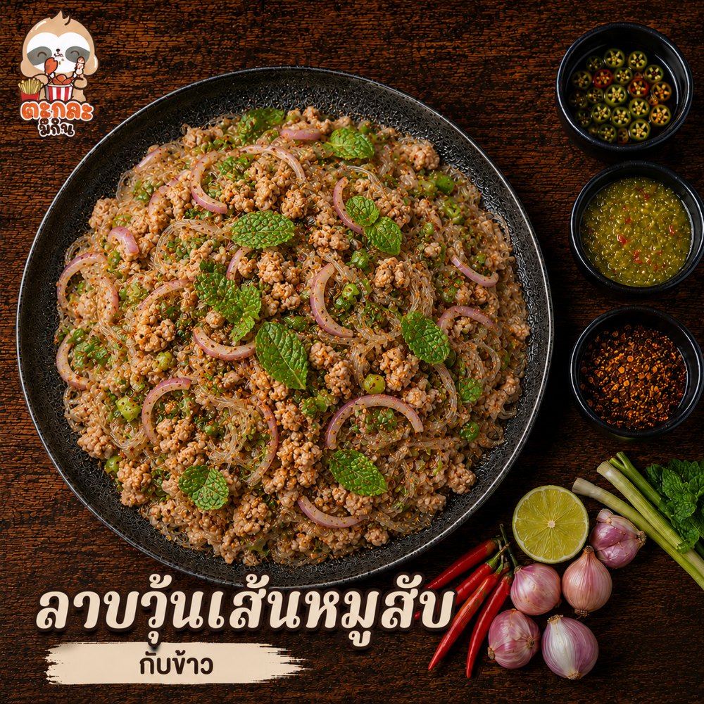 ลาบวุ้นเส้นหมูสับ