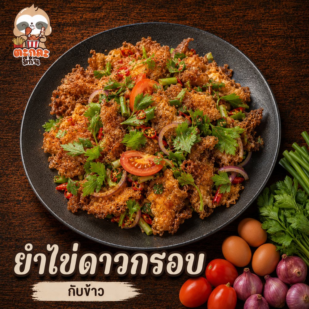 ยำไข่ดาวกรอบ