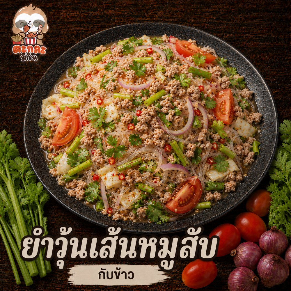ยำวุ้นเส้นหมูสับ