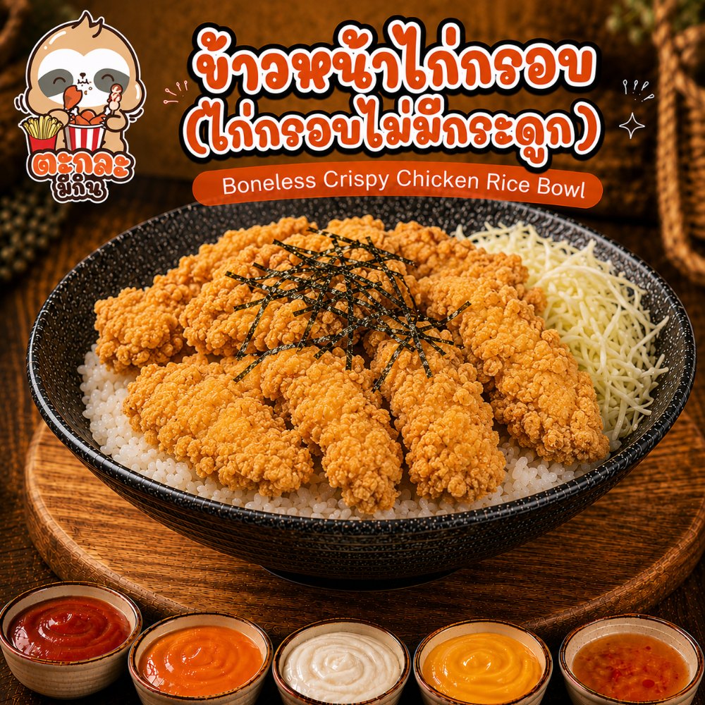 ข้าวไก่กรอบ (ไก่ไม่มีกระดูก)