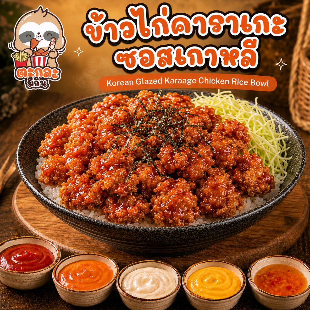 ข้าวไก่ซอสเกาหลี (ไก่คาราเกะ)