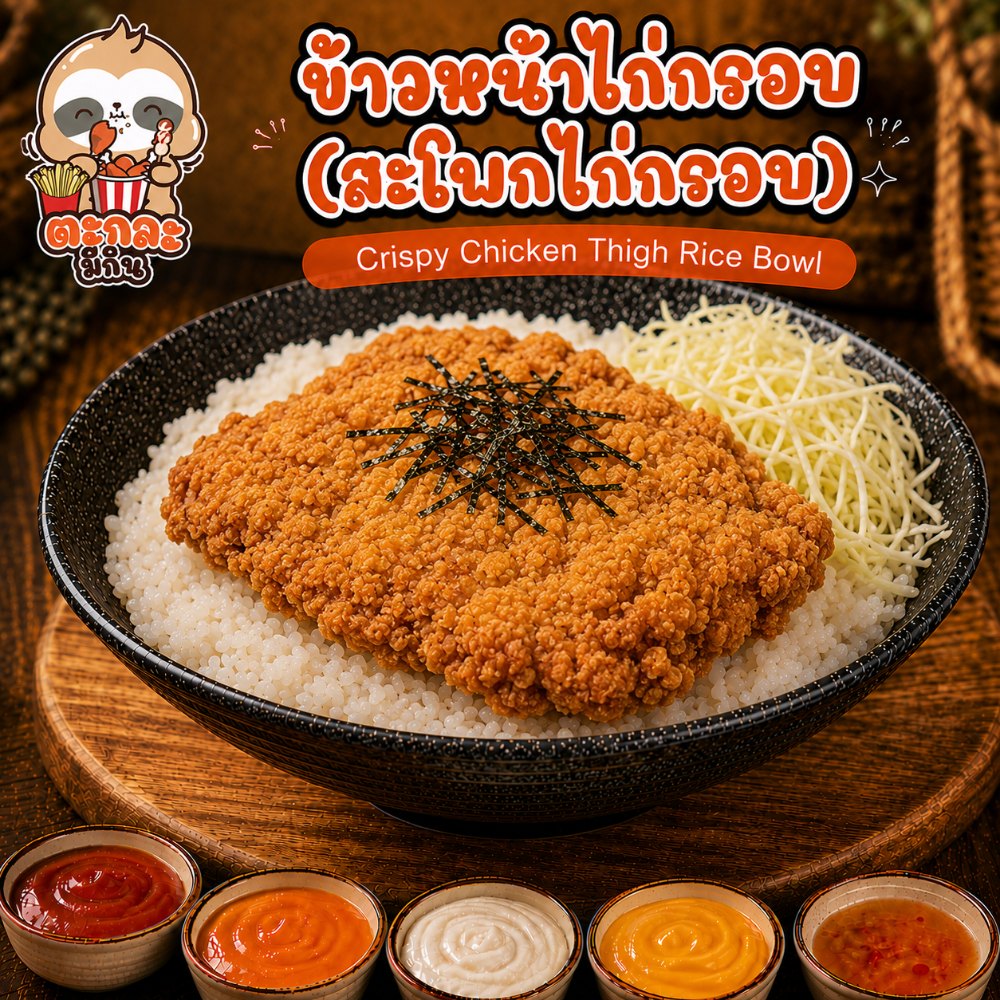 ข้าวไก่กรอบ (สะโพกไก่กรอบ)