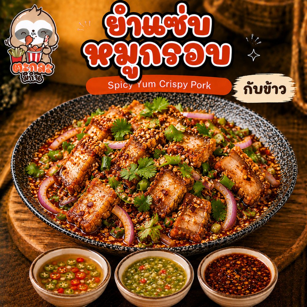 ยำแซ่บหมูกรอบ