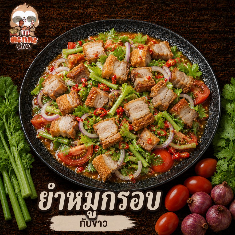 ยำหมูกรอบ
