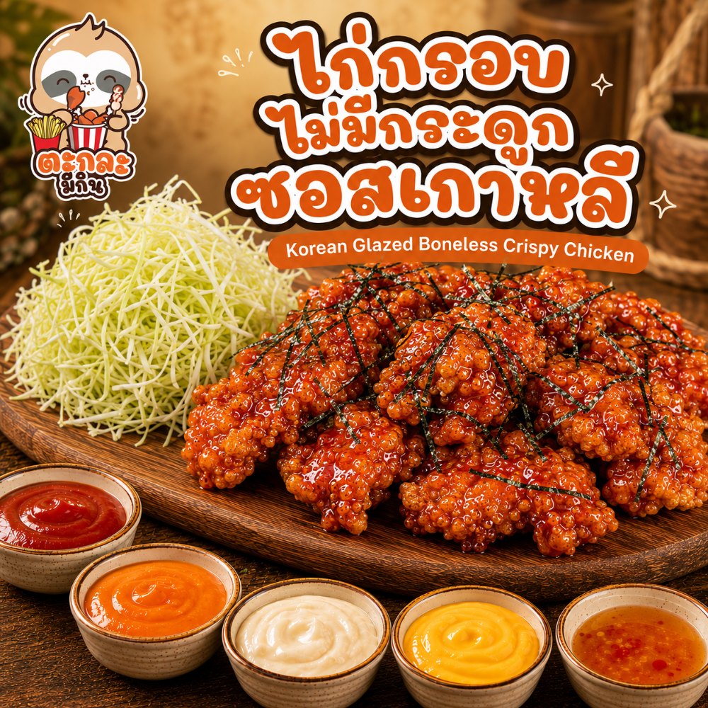 ชุดไก่กรอบไม่มีกระดูก ซอสเกาหลี