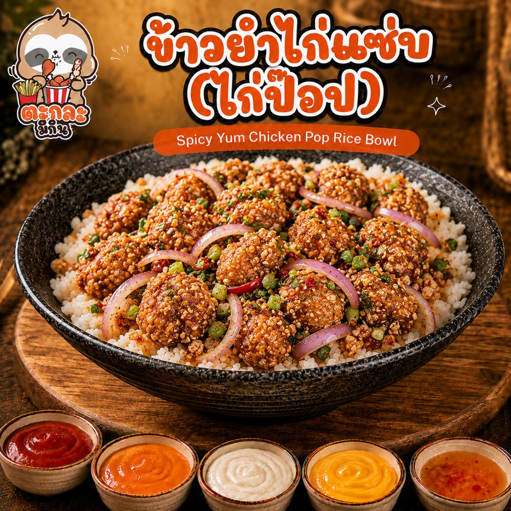 ข้าวยำไก่แซ่บ (ไก่ป๊อป)