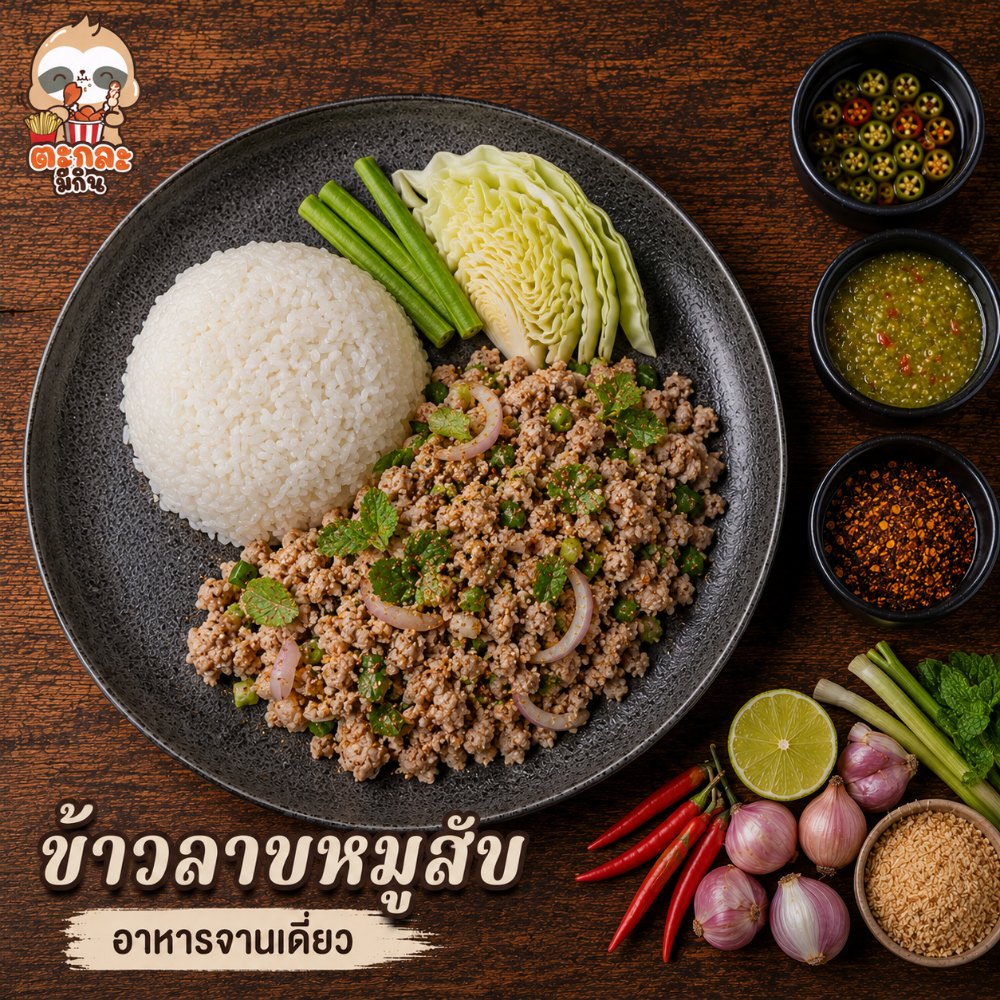 ข้าวลาบหมูสับ