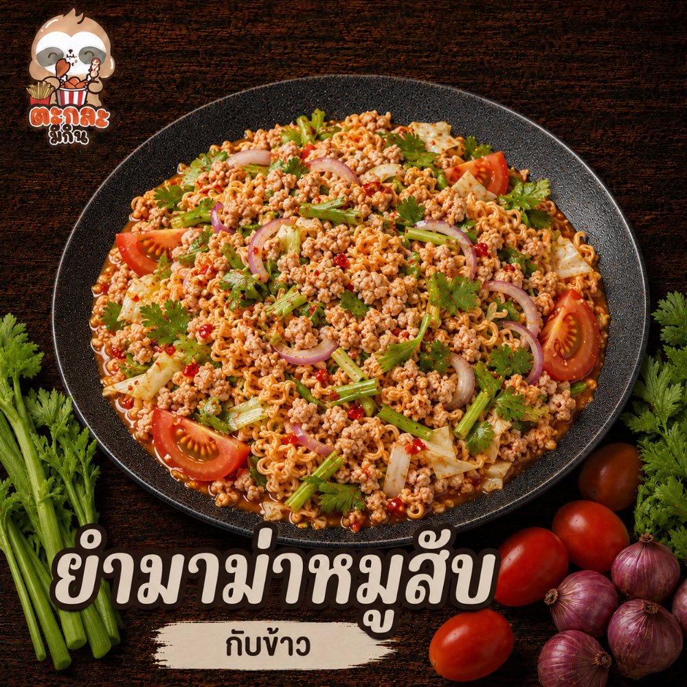 ยำมาม่าหมูสับ