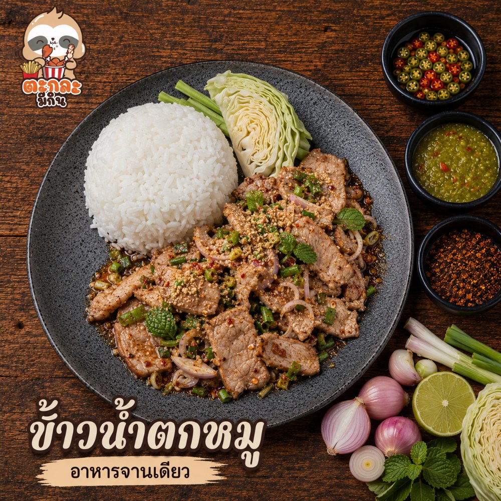 ข้าวน้ำตกหมู