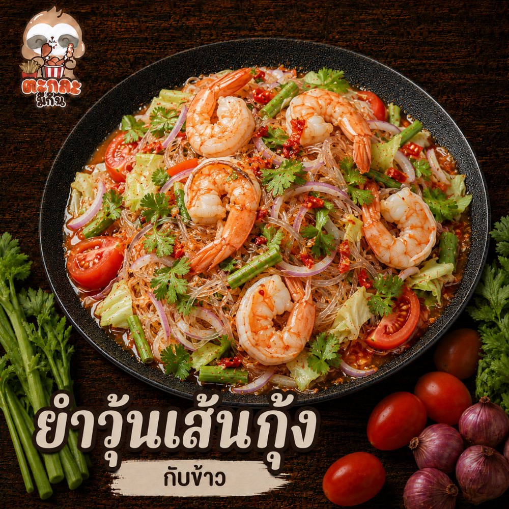 ยำวุ้นเส้นกุ้ง