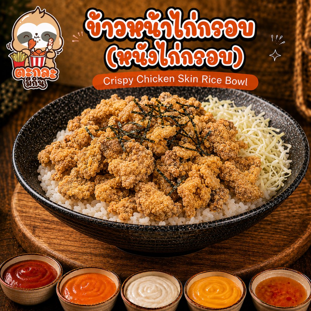 ข้าวไก่กรอบ (หนังไก่กรอบ)