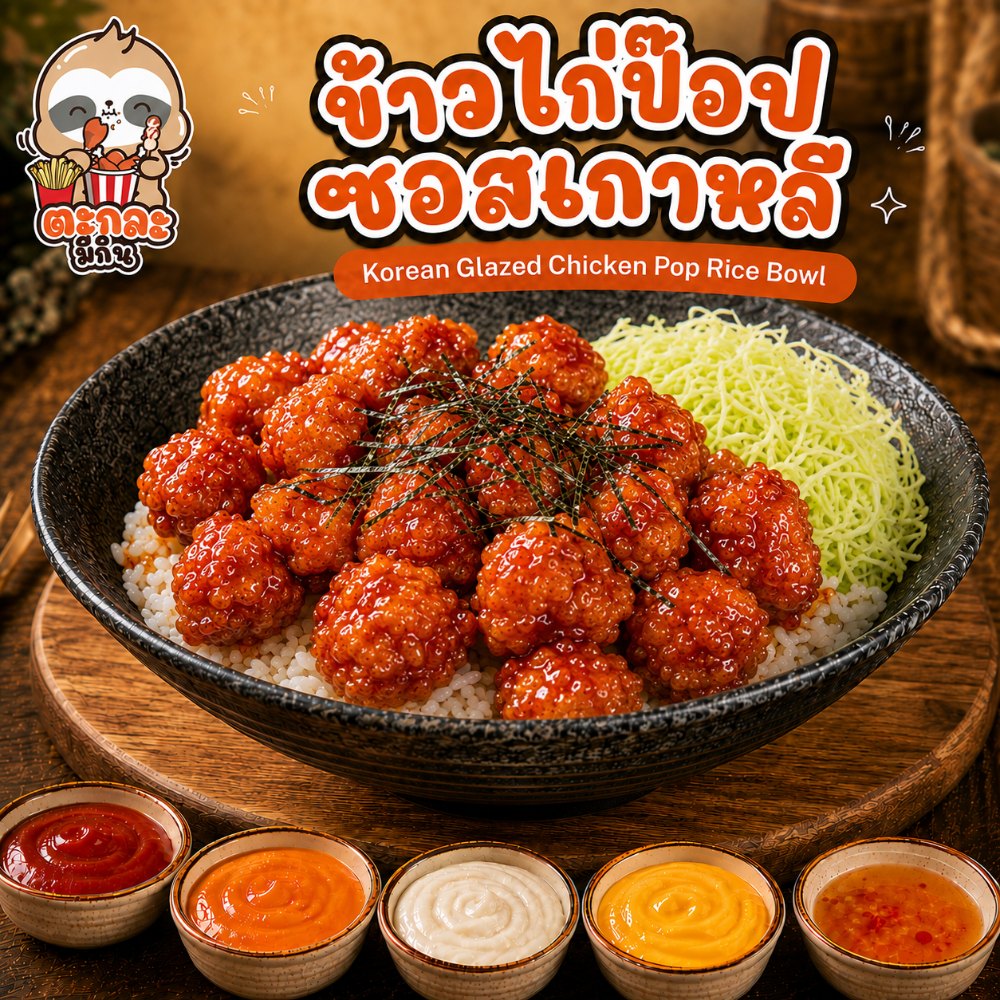 ข้าวไก่ซอสเกาหลี (ไก่ป๊อป)